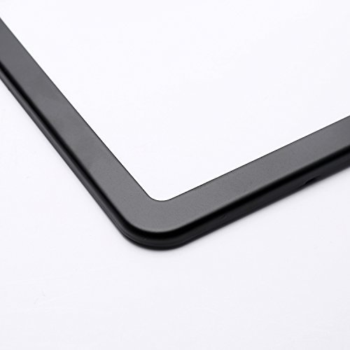 Ohuhu Matte Aluminum License Plate Frame With Black Screw Caps, 2Pcs 2 Holes Black Licenses Plates Frames, Car Licenses Plate Covers Holders For Us Vehicles #TOP7
