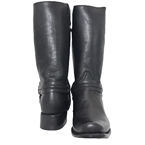 The Western Shops Men’s Genuine Leather 11Inch Square Toe Harness Motorcycle Boot (10, Black) #TOP3