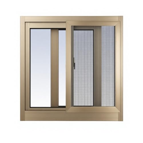 Schiebefenster Gartenhaus Fenster Aluminium, Bündig Montiertes Fenster Mit Gehärtetem Glas Und Abnehmbarem Sichtschutz Für Spielhäuser, Schuppen, Garage Und Hühnerställe(Champagne,56x30cm)