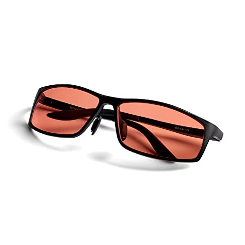 Image of BRADDELL FL-41 Rose Tinted Blue Light Glasses for Migraine Light Sensitivity, Eyestrain and Fluorescent LED Glare (Aluminum Metal)