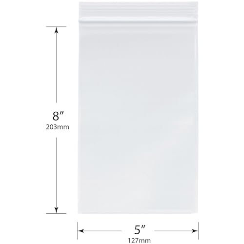 Plymor 5 x 8 inch, 2 Mil Zipper Reclosable Bags (Pack of 200) image 5