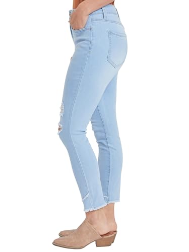 Royalty For Me Womens Women's High Rise Skinny Ankle Jean with Double Frayed Hem Sustainable2