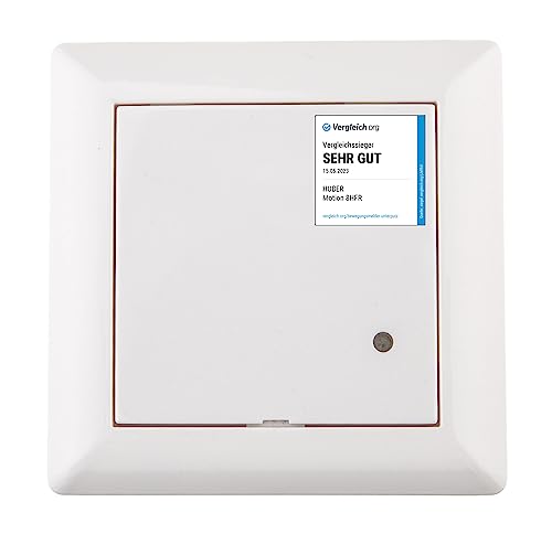 HUBER Motion 8HFR Hochfrequenz Bewegungsmelder UP 180° - LED geeignet, auch für Mehrfach-Rahmen [Nur Rahmenausschnitt 55x55mm], 3-Draht-Technik mit Relais
