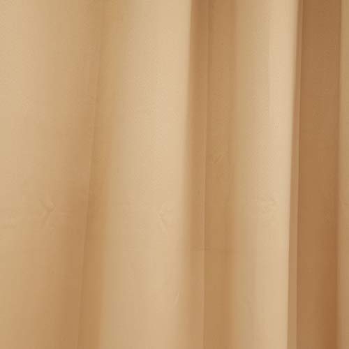 Image of Swayam 80% Blackout Polyester Window Curtain for Living Room & Bedroom | 5 Feet | Room Darkening Curtain with Eyelets | Pack of 2 | Solid Design - Beige