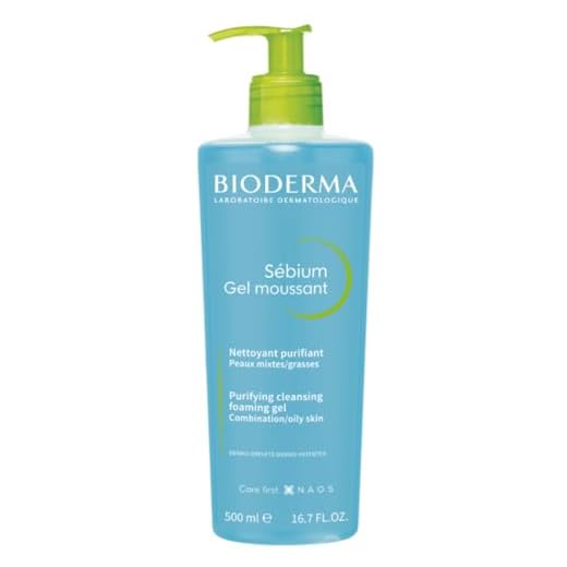 SÉBIUM Gel moussant 500ml | Nettoie et purifie en douceur - Limite la sécrétion du sébum | Peaux sensibles mixtes à grasses