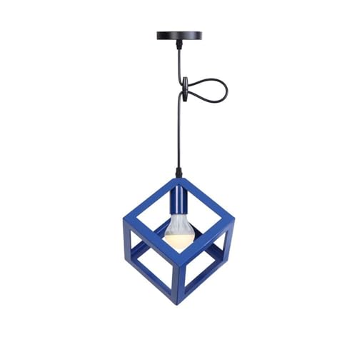 Lustre suspension vintage E27 en métal blanc industriel pour salon