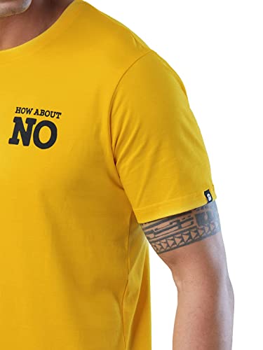 Image of The Souled Store|Men & Boys Official Round Neck Minions How About No Graphic Printed|Half Sleeve 100% Cotton|Yellow Color T-Shirts