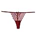 COLOROSES Pack of 6 Women Lacy G-String Thongs No Show Panties Sexy Underwear Assorted Lace Pattern and Colors Medium
