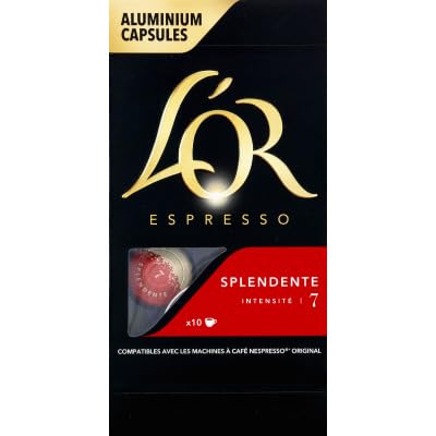 L'Or Espresso Café Splendente – Intensidad 7 – 50 cápsulas de aluminio compatibles con máquinas Nespresso (10 cápsulas)