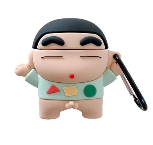 Image of Techmount Compatible with Airpods Pro GEN-2 (2022) Case Cover Silicone Cartoon Character 3D Cover Wtih 360 Protection Airpods Pro 2 Cover Case (NOT for Any Other AIRPODS) (Skin Shinchan)
