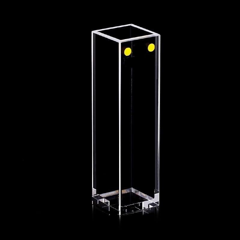 Cubeta de fluorescencia de cuarzo con tapa (cinco ventanas): longitud de recorrido de 10 mm, volumen de 3,5 ml, vidrio de cuarzo de alta transmitancia