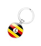 EnigmaGlow Uganda Flag Keyring Key Chain Zinc Alloy Keychains Daily Keychain Home Car Keys for Men Women (Uganda)