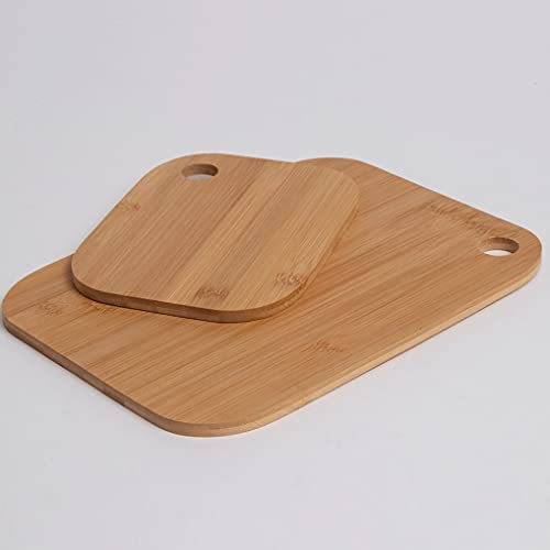 Set of 2 Anti-Bacterial Bamboo Chopping Boards Wooden Cutting Board Large 30x22.5cm Small 20x15cm, Brown - Image 2