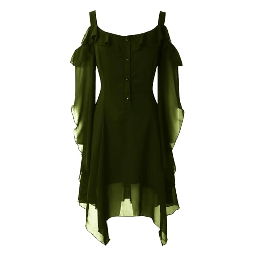 Elfenkleid Damen Cosplay Halloween Kostüm - Hexenkostüm Feen Elfenkostüm Viktorianisches Kleid Renaissance Traditionelles Irisches Kleid Elfen...