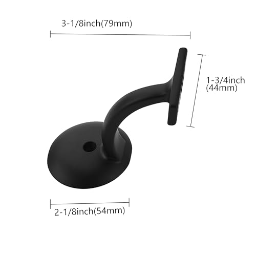 Support rampe escalier lot de 5 supports robustes acier noir mat - 3