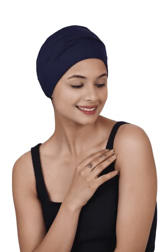 Image of The Headscarves Women Silky Soft Bamboo Viscose Sleep Cap for Hair Loss Chemo Headwear Skull Cap Free Size (Multicolor) (HS3 Multicolor)