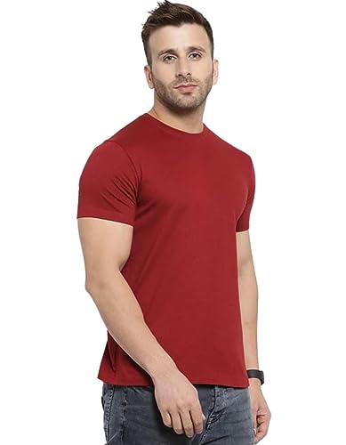 Image of Lifestyle Men's Regular Fit Casual Solid Short Sleeve 100% Polyester Dry Fit Crew Neck T-Shirt