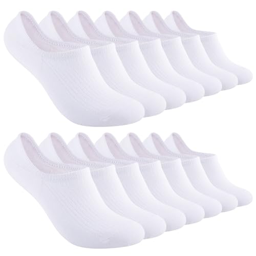 COOVAN Womens No Show Socks 7 Pack Cotton Low Cut Anti-slid Invisible Short Ankle Socks with Non Slip Grip