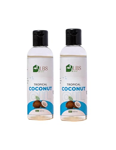 Image of LBS Pure Coconut Oil 100% Extra Virgin Cold-Pressed Organic Oil For Hair, Skin, & Cooking Deeply Moisturizing & Nourishing Softens Skin - Ideal For Cooking & Massages 100Ml (Pack 2)