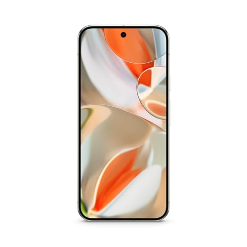 Pantalla frontal del Google Pixel 9 Pro mostrando colores vibrantes y diseño de pantalla completa