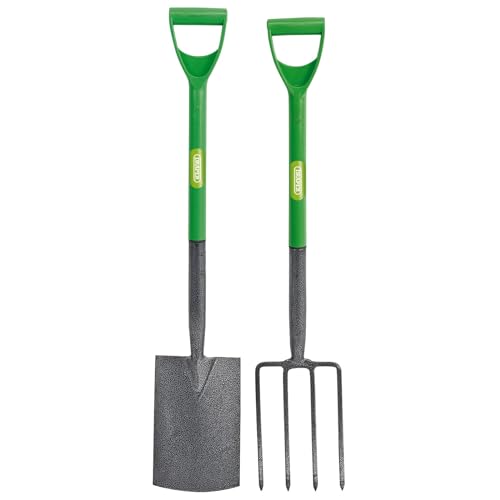 Draper Garden Tools Set - 2 Piece |Carbon Steel Garden Fork and Spade |Gardening Hand Tools Set |Y-dee Handle | 16566