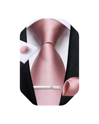 Image of DiBanGu Mens Solid Color Tie and Pocket Square Set Woven Silk Plain Necktie & Handkerchief for Men Wedding Party Formal