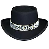 HINAYOSAN Sombrero Fedora de lana con parte superior plana para hombre, para actuaciones escénicas, sombrero de fiesta temática, disfraz de Panamá, Negro, 2-3