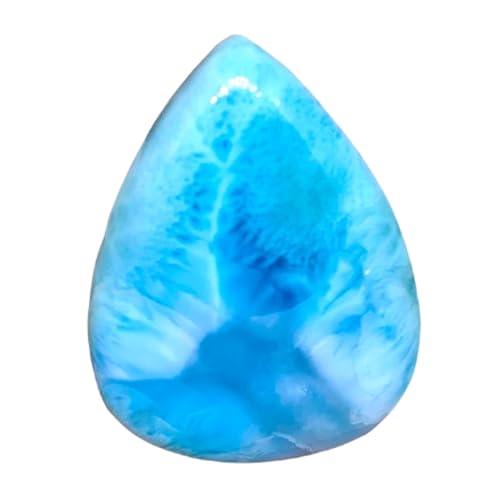 Larimar naturel cabochon poire 45x33x7mm pour création de bague et pendentif DIY