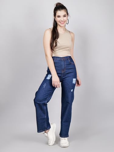 Image of Women's Reguler Fit Modern Regular High Rise Strechable Solid Clean Look Jeans- Dark Grey