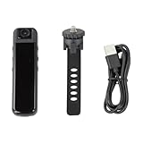 0 Lecreatekit Objectif rotatif à 180° pour caméra corporelle Enregistreur vidéo HD 1080p avec tampon, caméra portable mains libres pour travail de patrouille de sécurité