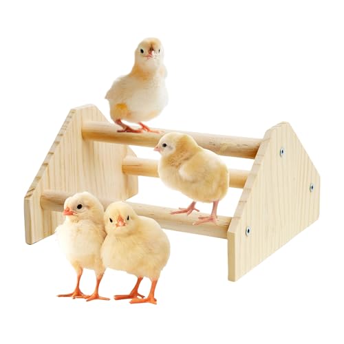 Image of Baby Chicken Perch Strong Pine Wooden Chick Jungle Gym Roosting Bar, New-gen Durable Chicken Perch Toys for Coop and Brooder 7.9 X 6.9 X 4.14'' Chicken Perch(Can be Used for Baby Turkeys)