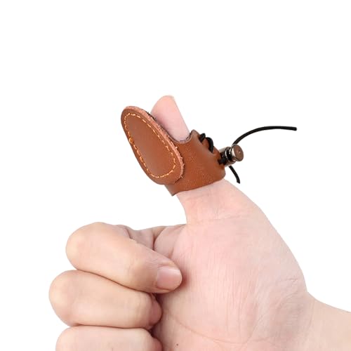 SPG Leather Archery Thumb Ring for Mongolian Recurve Brown
