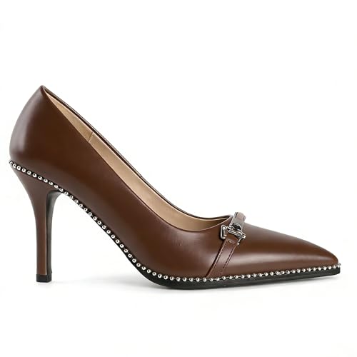 Image of Women's High Heel Pumps Stiletto Heel Pumps for Women Pointed Toe Heels Elegant Classic 3.5 Inch Beaded Pumps