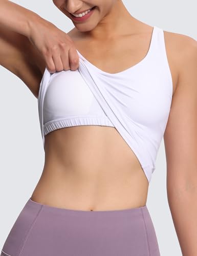 THE GYM PEOPLE Women's Longline Sports Bra Wirefree Padded Workout Yoga Tank Top4