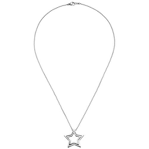 Jobo Damen-Halskette mit Stern-Anhänger aus Edelstahl mit Kristall 48 cm