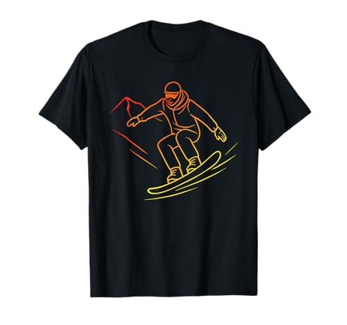 Vintage Snowboarder Sketch Snowboarding Slopestyle T-Shirt