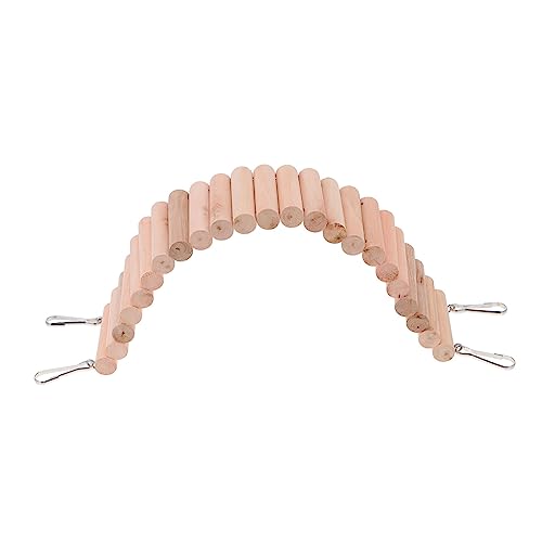 COSMEVIVI 1個 ダッジホール ハシゴ トカゲ 爬虫類 ハムスターのおもちゃ ハムスターのはしご橋 吊り橋 動物 木製クローラーシェルター 無垢材のシェルター ステンレス鋼