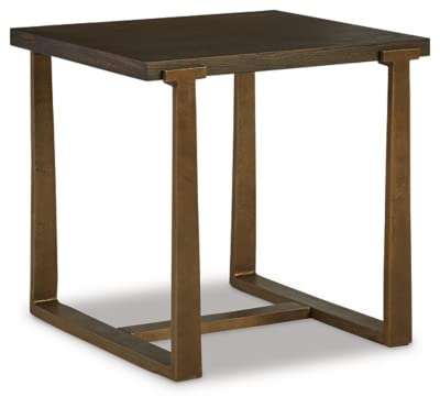 Signature Design By Ashley Balintmore Modern Rectangular End Table, Dark Brown & Metallic #TOP15