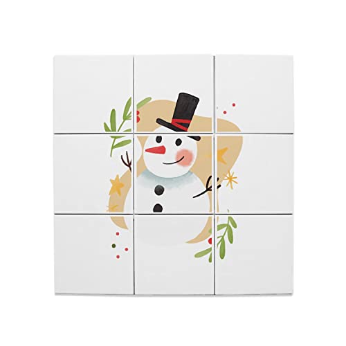 Carreaux céramique de Noël 20x20cm lot de 9 fresque murale 60x60