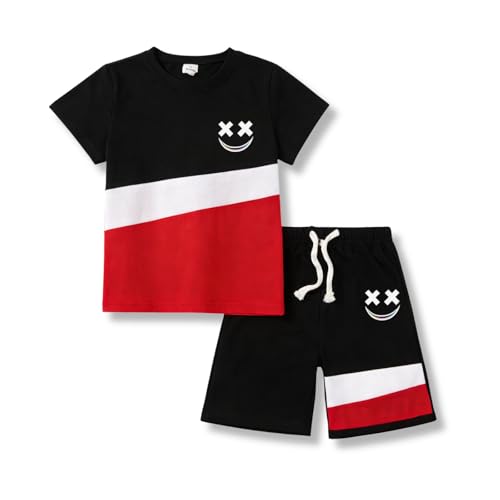Image of Boys Clothes 2 Piece Size 6-13Y Short Sleeve T-Shirt & Shorts Set Casual Kids Boys Spring Summer Outfits