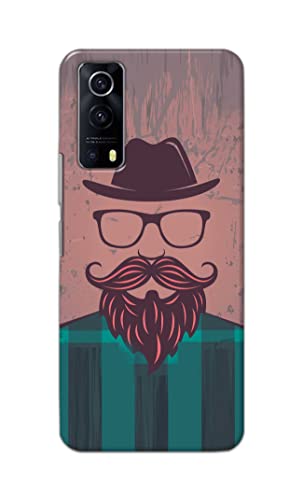 Image of PRINTFIDAA Man Icon with Beard Shirt Hipster Printed Designer Hard Case for Vivo Y53S Back Cover -(e) RPM1001