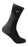 Dexshell Coolvent Waterproof Socks - Mid Calf, Black/Grey (Small (USA 4-6))