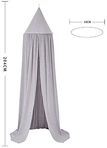 Princess Bed Canopy Net For Kids Baby Crib, Round Dome Kids Indoor Outdoor Castle Play Tent Hanging House Decoration Reading Nook Cotton Canvas Height 240Cm / 94.9 Inch (Navy) #TOP2