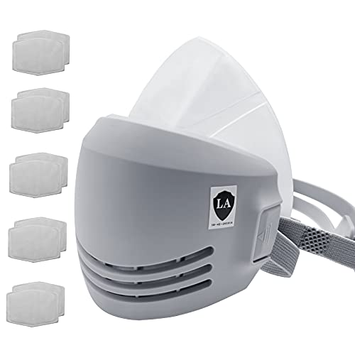 Maschera traspirante riutilizzabile con 10 filtri - Respiratore a mezza maschera...