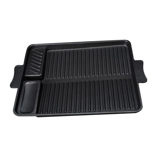 FONDOTIN Bandeja Rectangular para Barbacoa al Aire Antiadherente Plato Metálico para Hornear y Cocinar Carne Herramienta Ligera y para Camping y