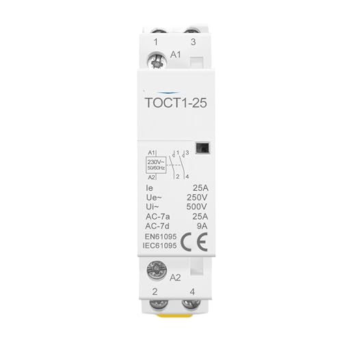 Contacteur modulaire 220V 230V 2P 25A rail din 50 60Hz 1NO1NC
