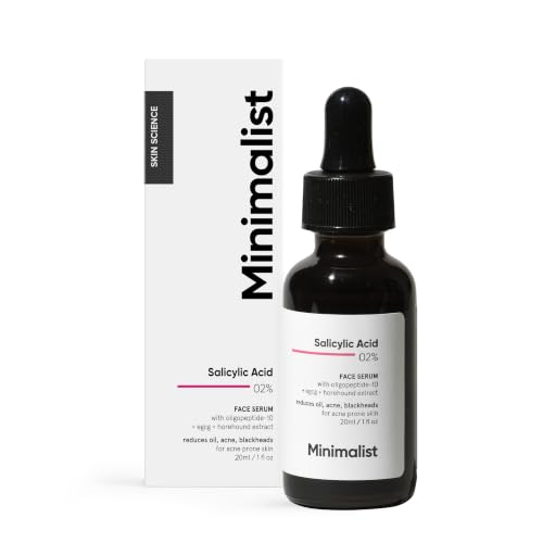 Image of Minimalist 2% Salicylic Acid Serum for Acne & Blackheads | BHA Exfoliating Anti Acne Serum for Pore Cleansing & Oil Control | Pore Tightening Treatment for Oily & Acne-Prone Skin | 20ml