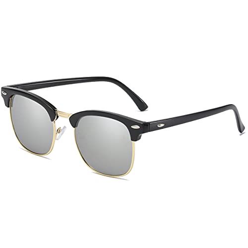 Image of Retro Semi Rimless Sunglasses Half Frame UV400 Glasses for Men And Women