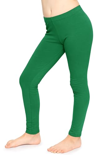 STRETCH IS COMFORT Girls Cotton Leggings Kelly Green Small