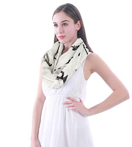 Lina & Lily Musical Instruments Print Women's Infinity Scarf Lightweight3